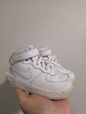 Nike Force 1 Mid (TD) in "Triple White